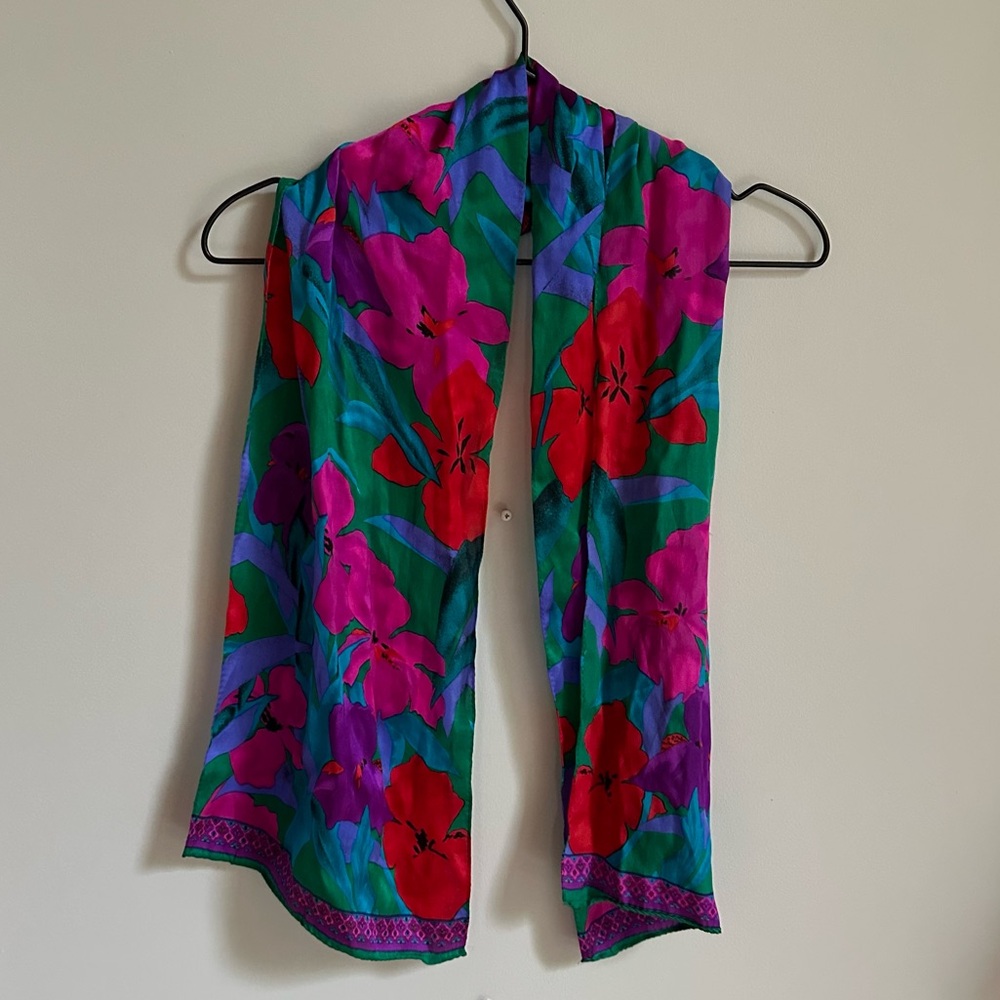 Vintage Liz Claiborne Silk Floral Scarf